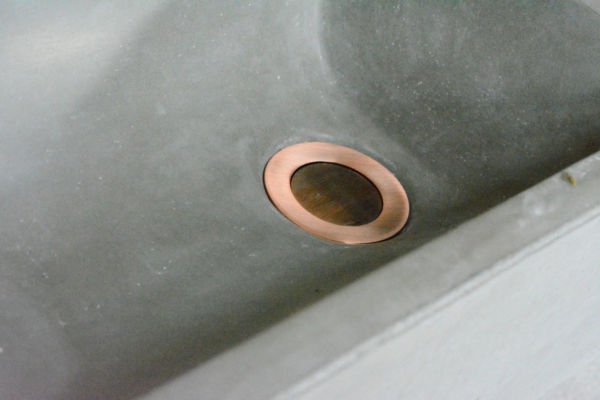 concrete basin sink drain