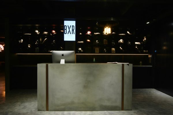 Bespoke concrete reception desk at BXR Marylebone, London