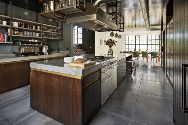 Large polished concrete kitchen island in Goostrey, Cheshire