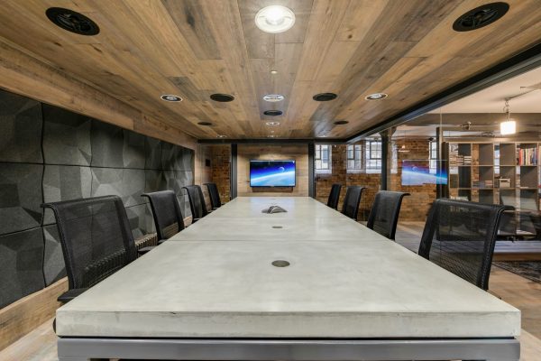 Bespoke concrete conference table in Space Projects London office